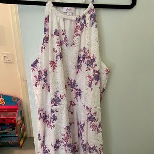 White with flowers large